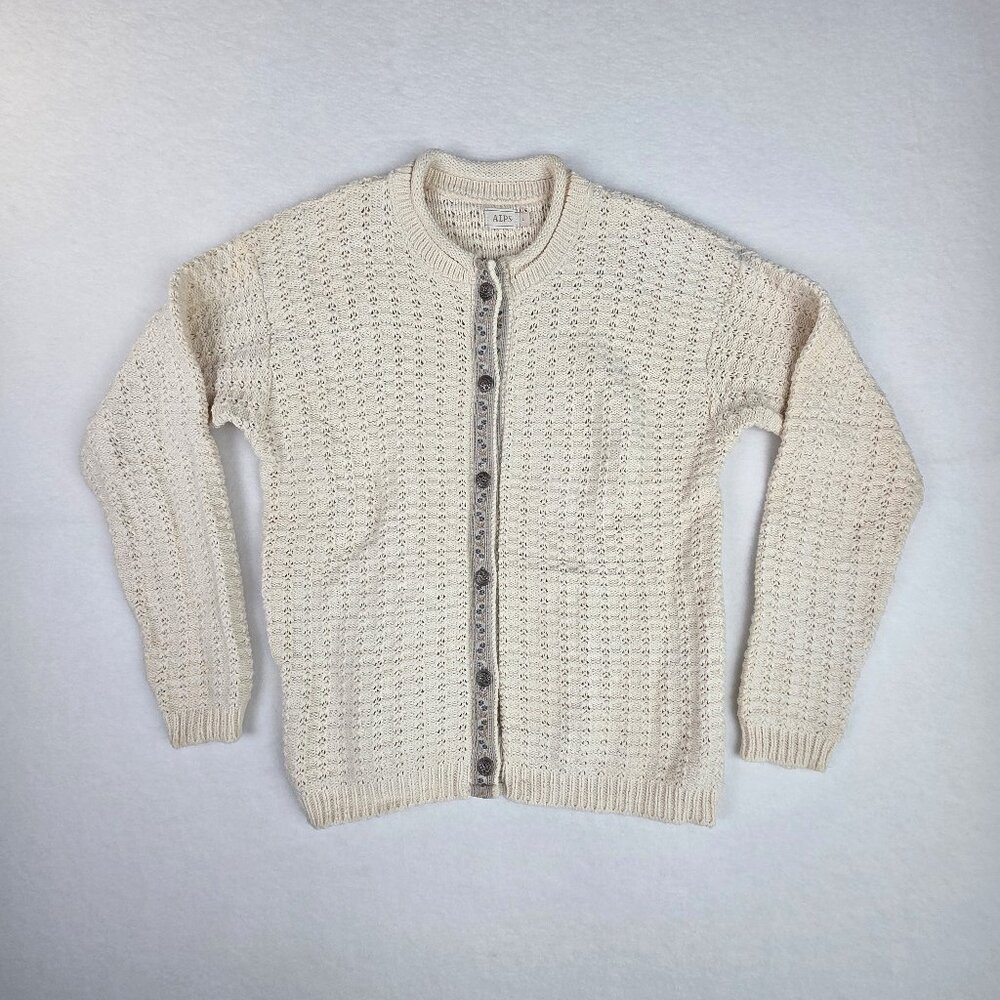 Vintage ALPS Cardigan Size Large Cream / Ivory